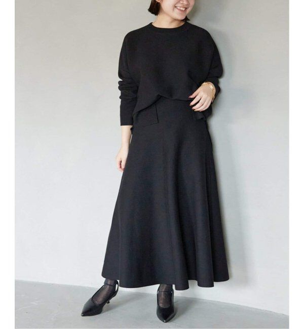 SLOBE IENA「《追加》ミラノリブニットフレアスカート」|スカート|
