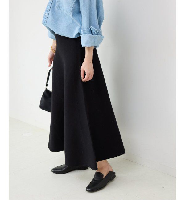 SLOBE IENA「《追加》ミラノリブニットフレアスカート」|スカート|