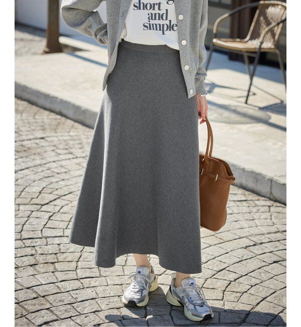SLOBE IENA「《追加》ミラノリブニットフレアスカート」|スカート|