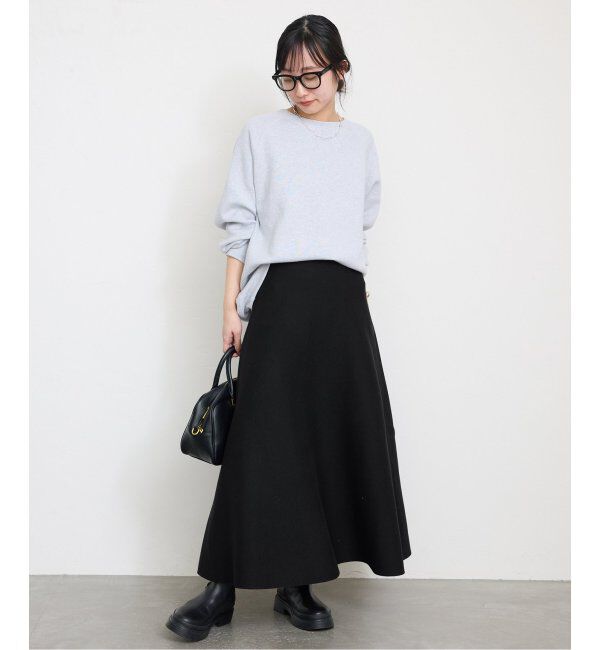 SLOBE IENA「《追加》ミラノリブニットフレアスカート」|スカート|