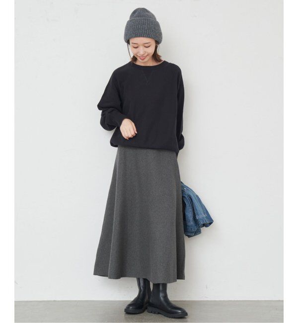 SLOBE IENA「《追加》ミラノリブニットフレアスカート」|スカート|