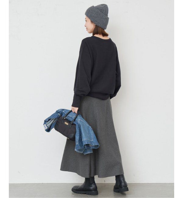 SLOBE IENA「《追加》ミラノリブニットフレアスカート」|スカート|