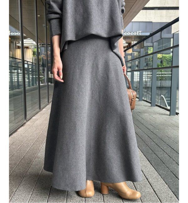 SLOBE IENA「《追加》ミラノリブニットフレアスカート」|スカート|