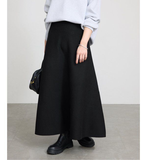 SLOBE IENA「《追加》ミラノリブニットフレアスカート」|スカート|