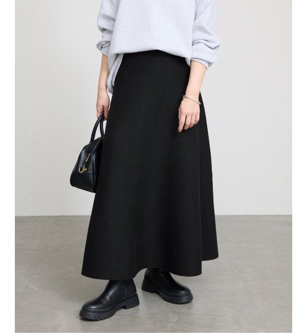 SLOBE IENA「《追加》ミラノリブニットフレアスカート」|スカート|