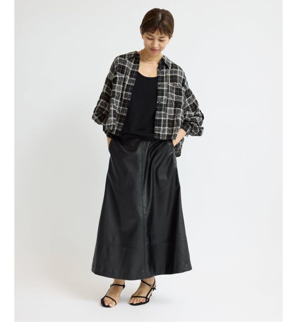 IENA「シャーリングチェックショートシャツ」|シャツ・ブラウス|