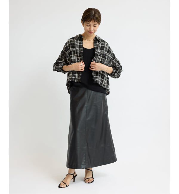 IENA「シャーリングチェックショートシャツ」|シャツ・ブラウス|