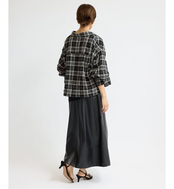 IENA「シャーリングチェックショートシャツ」|シャツ・ブラウス|