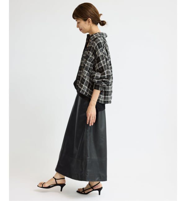 IENA「シャーリングチェックショートシャツ」|シャツ・ブラウス|