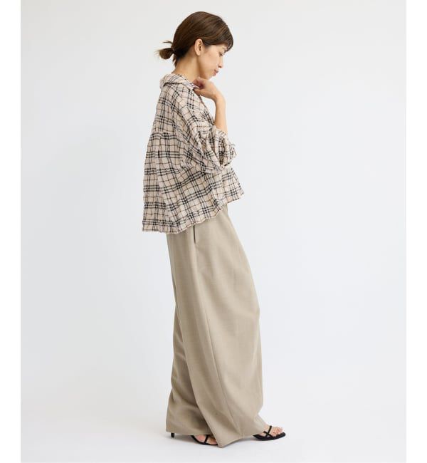 IENA「シャーリングチェックショートシャツ」|シャツ・ブラウス|