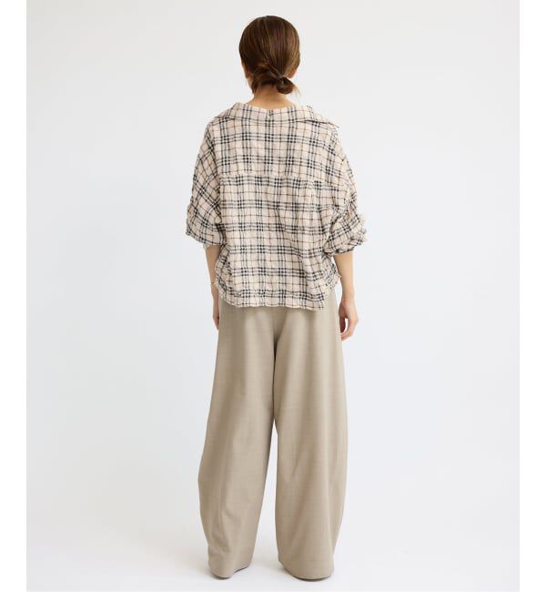 IENA「シャーリングチェックショートシャツ」|シャツ・ブラウス|