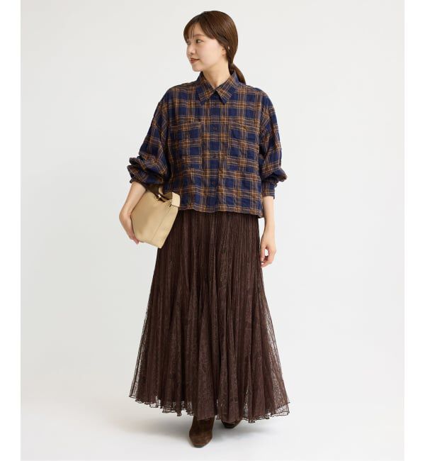 IENA「シャーリングチェックショートシャツ」|シャツ・ブラウス|