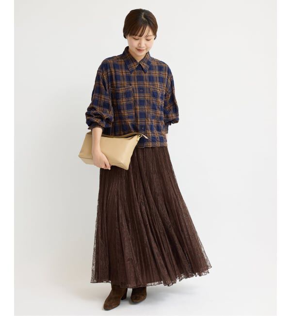 IENA「シャーリングチェックショートシャツ」|シャツ・ブラウス|