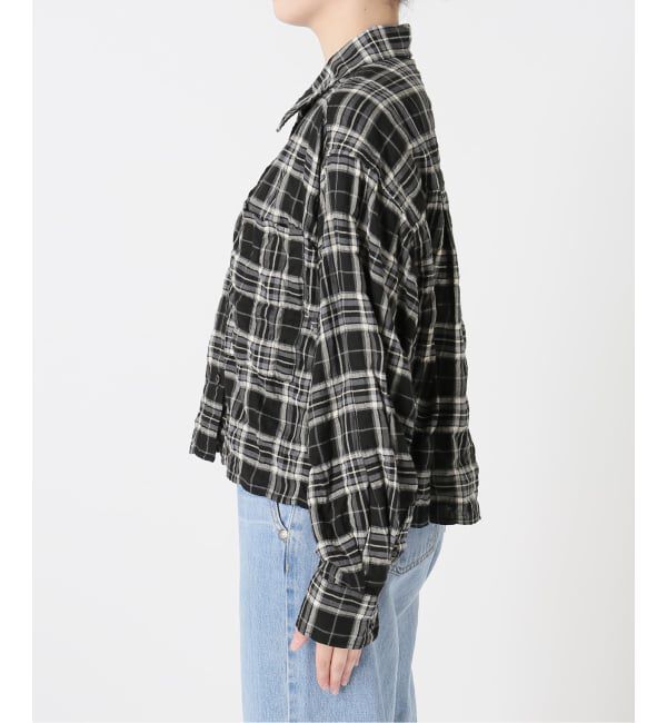IENA「シャーリングチェックショートシャツ」|シャツ・ブラウス|