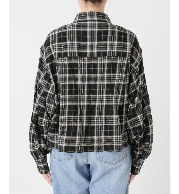 IENA「シャーリングチェックショートシャツ」|シャツ・ブラウス|