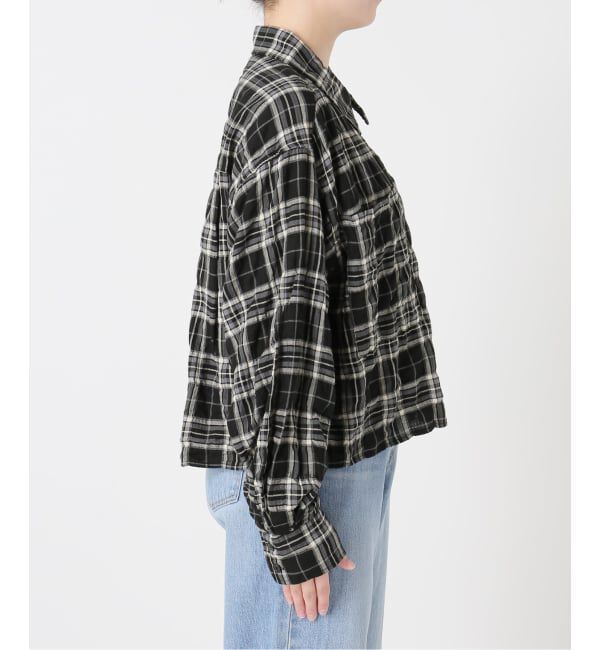 IENA「シャーリングチェックショートシャツ」|シャツ・ブラウス|
