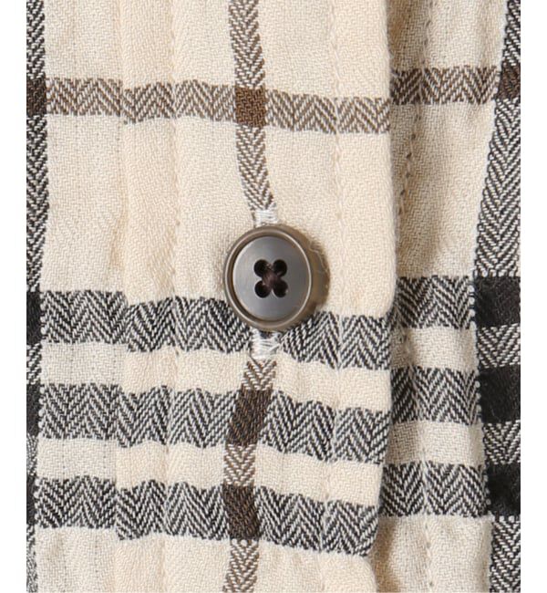 IENA「シャーリングチェックショートシャツ」|シャツ・ブラウス|