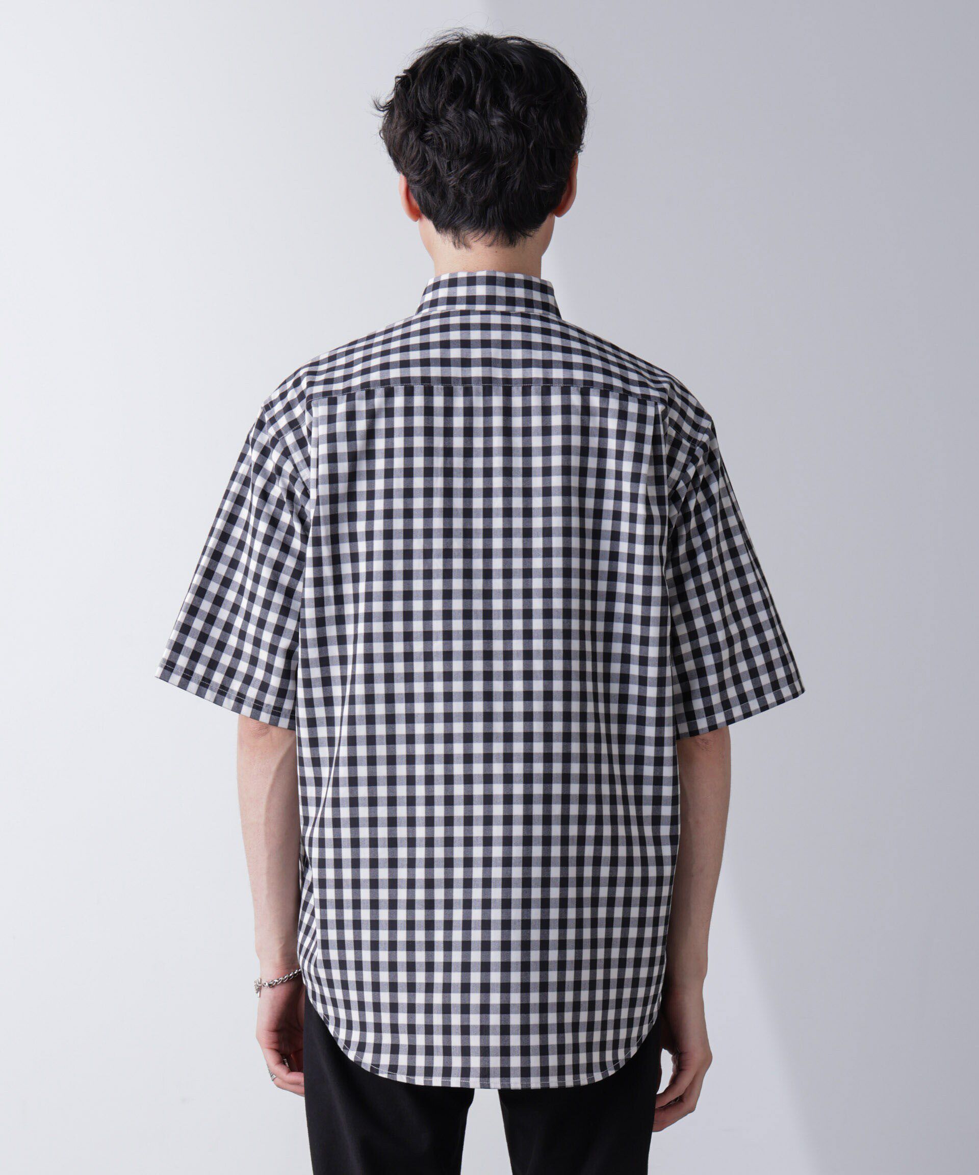 nano･universe「リラックスギンガムシャツ 半袖」|シャツ・ブラウス|