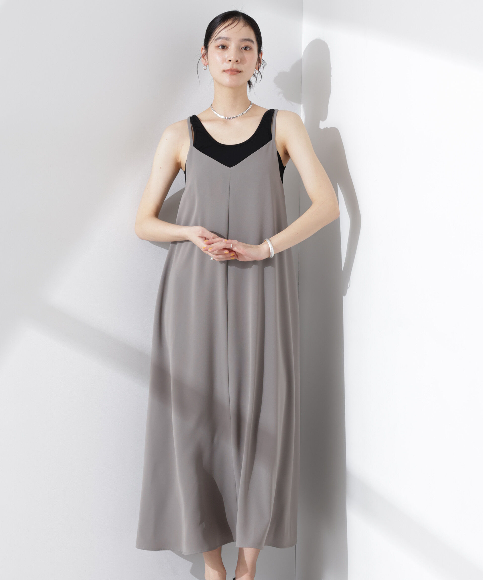 nano･universe「フレアダブルクロスキャミワンピース」|ワンピース|