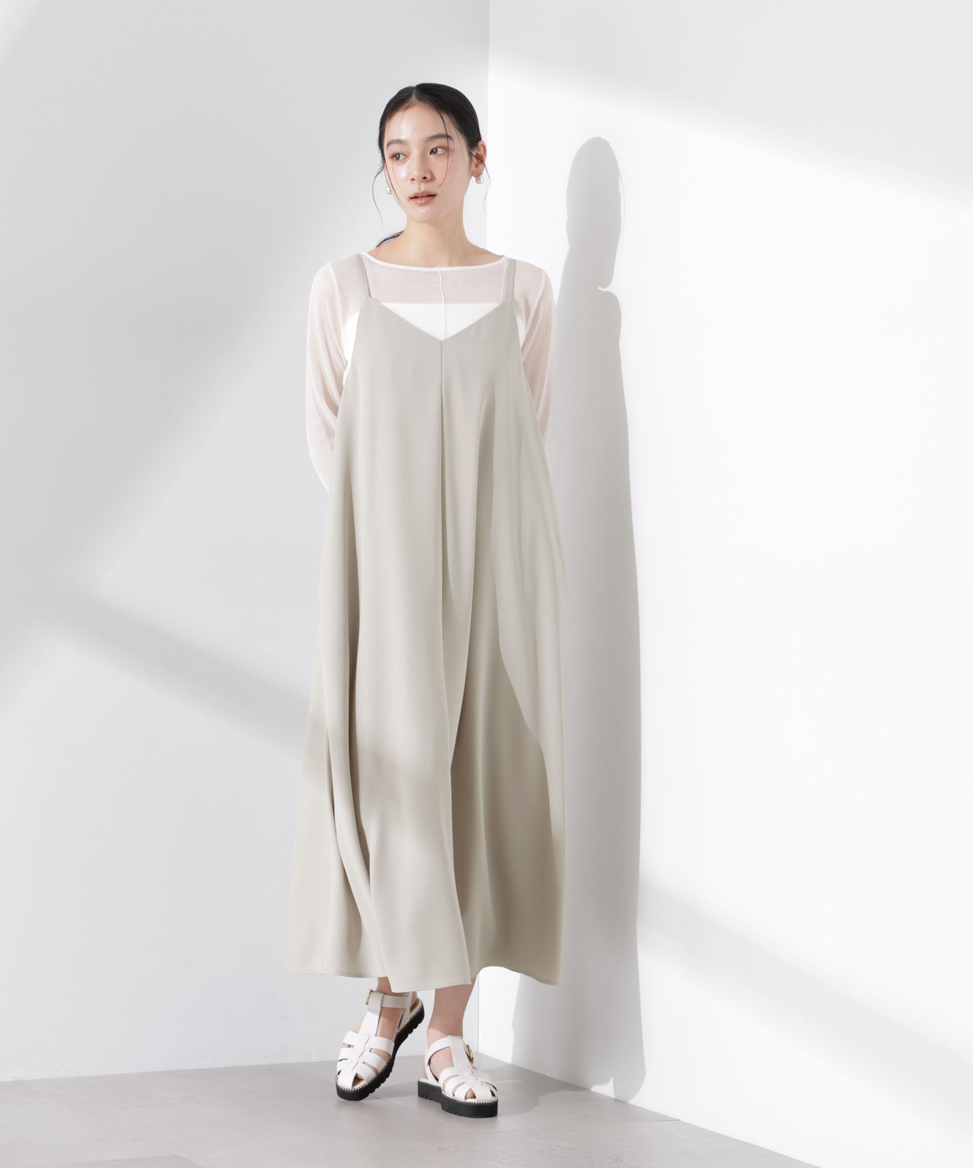 nano･universe「フレアダブルクロスキャミワンピース」|ワンピース|