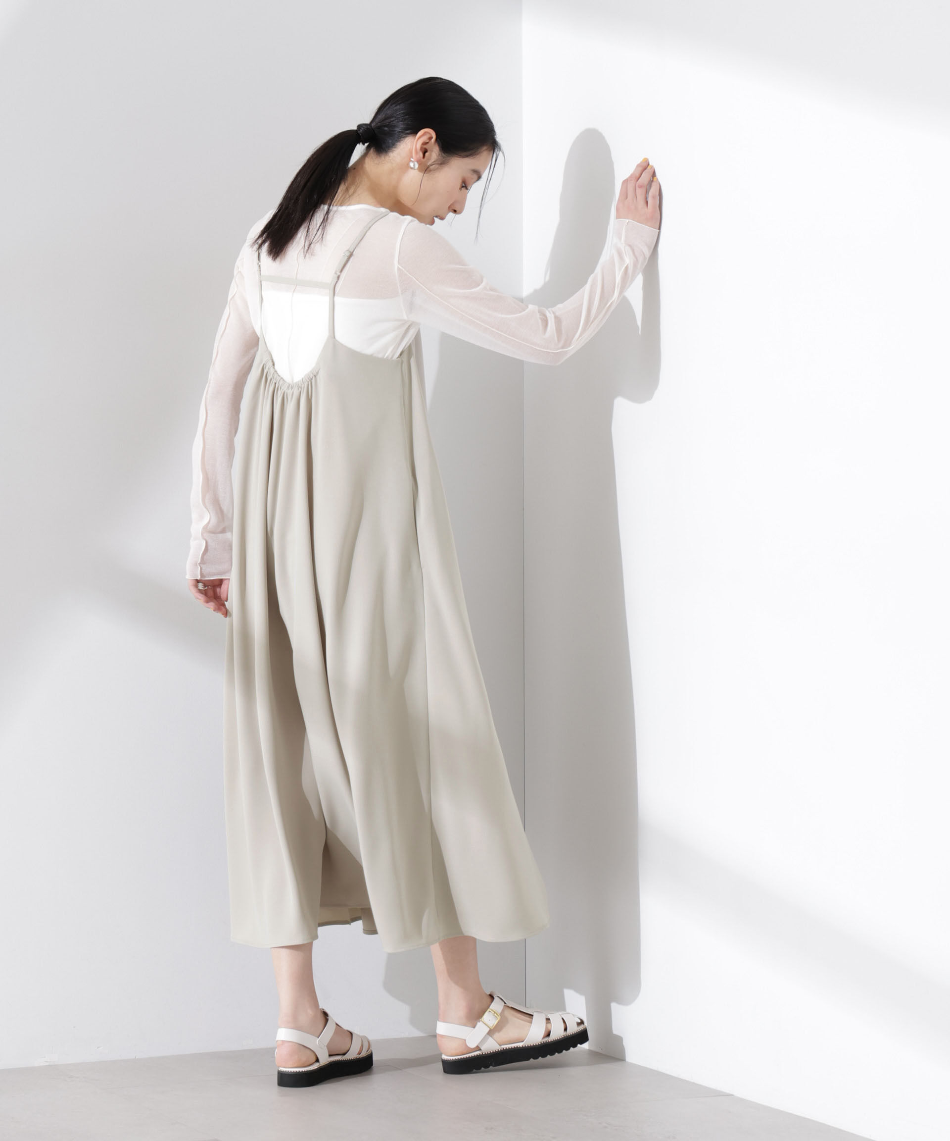 nano･universe「フレアダブルクロスキャミワンピース」|ワンピース|