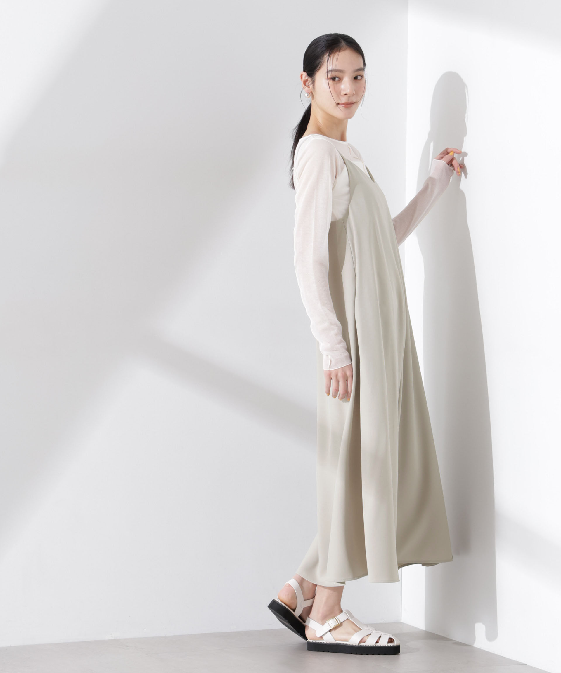 nano･universe「フレアダブルクロスキャミワンピース」|ワンピース|