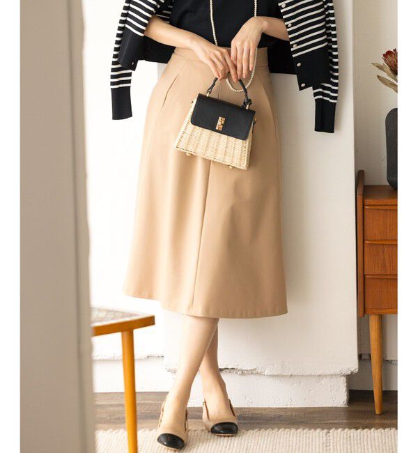 組曲「【洗える・シワになりにくい】GEMINI フレアスカート」|スカート|ベージュ系