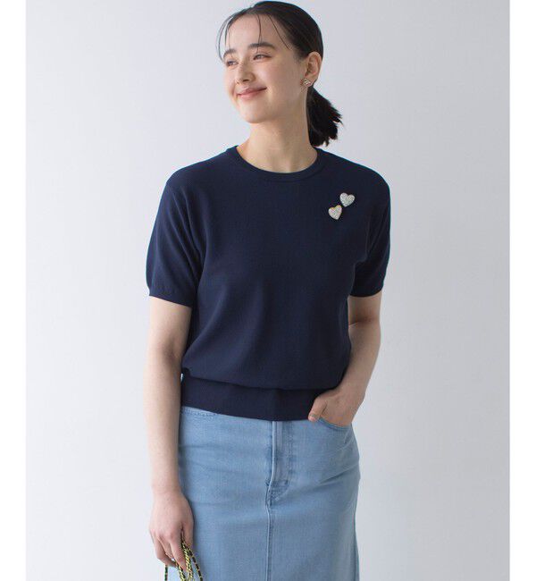 組曲「カノコニットＴシャツ」|ニット・セーター|ネイビー系