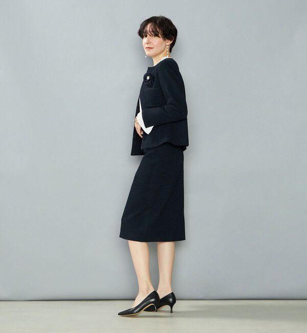 NOLLEY'S「《セットアップ対応》コンパクトインレイクルーネックジャケット」|ノーカラージャケット|