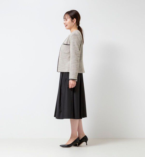 NOLLEY'S「《セットアップ対応》コンパクトインレイクルーネックジャケット」|ノーカラージャケット|