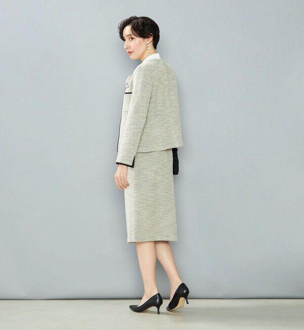 NOLLEY'S「《セットアップ対応》コンパクトインレイクルーネックジャケット」|ノーカラージャケット|