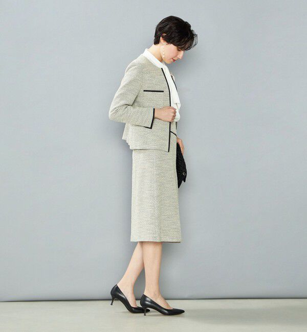 NOLLEY'S「《セットアップ対応》コンパクトインレイクルーネックジャケット」|ノーカラージャケット|