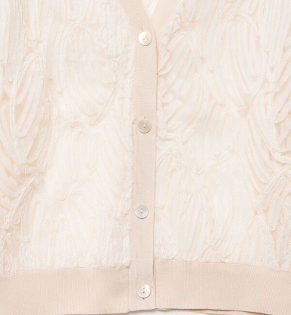 Rie Miller「《セットアップ対応》《手洗い可能》チュール刺繍Vネックカーディガン」|カーディガン|