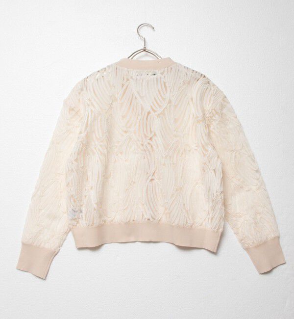 Rie Miller「《セットアップ対応》《手洗い可能》チュール刺繍Vネックカーディガン」|カーディガン|