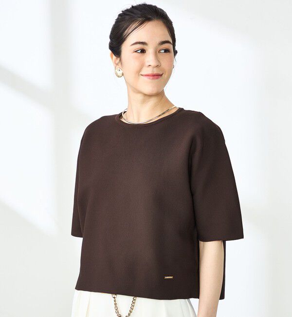 NOLLEY'S「《手洗い可能》ホールガーメントニットTシャツ」|ニット・セーター|