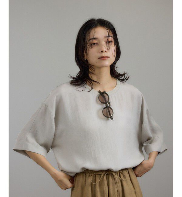 SALON adam et rope'「ブライトツイルTブラウス［洗える］」|シャツ・ブラウス|