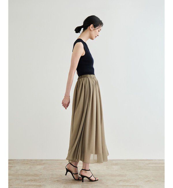 ROPE「【洗える】ブライトネスヤーン サイドプリーツスカート」|スカート|