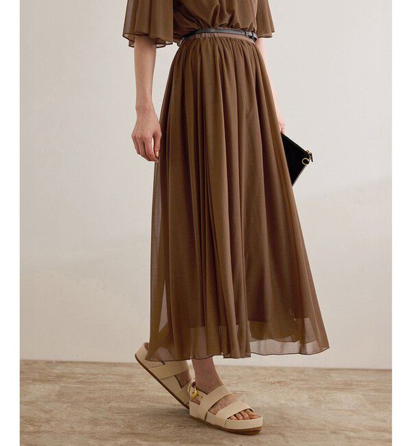 ROPE「【洗える】ブライトネスヤーン サイドプリーツスカート」|スカート|