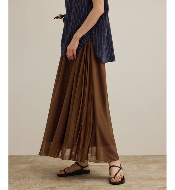 ROPE「【洗える】ブライトネスヤーン サイドプリーツスカート」|スカート|