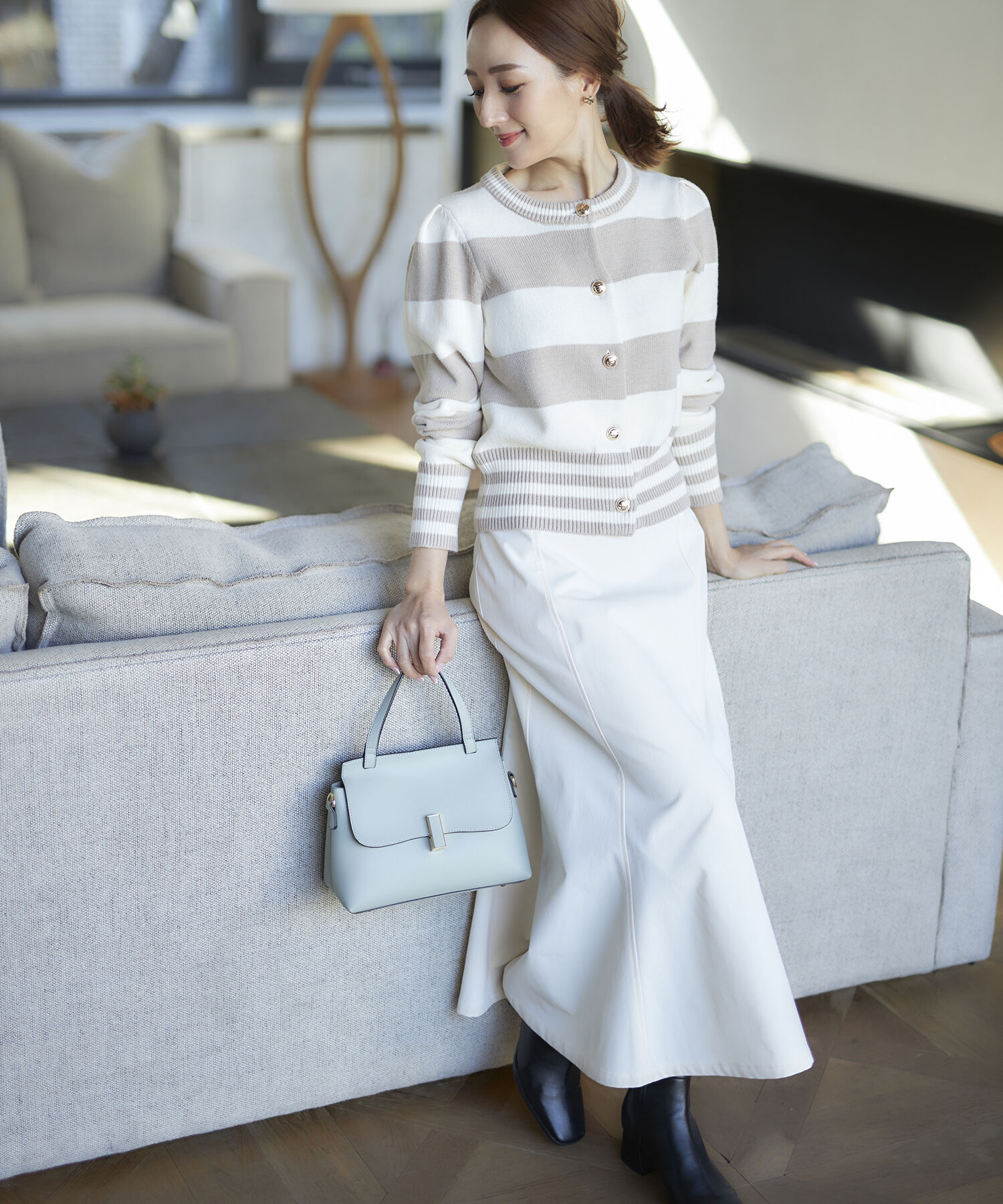 VIS「【一部カラー公式サイト・直営店舗限定】【星玲奈さんコラボ】コットンライクハイウエストマーメイドスカー」|スカート|オフホワイト(15)