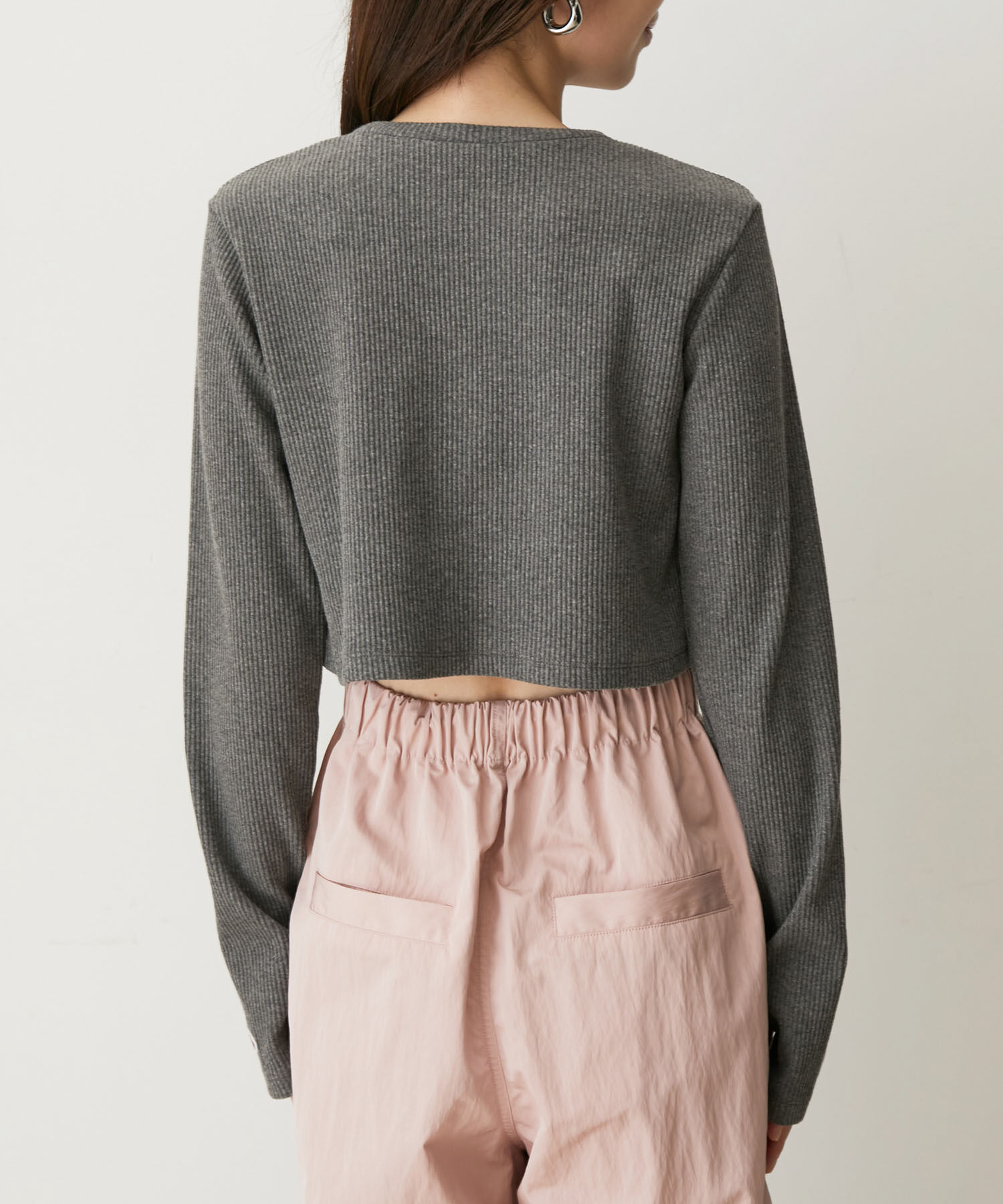 VIS「【FRUIT OF THE LOOM別注】テレコロゴ短丈ロングTシャツ【洗える】」|Tシャツ・カットソー|