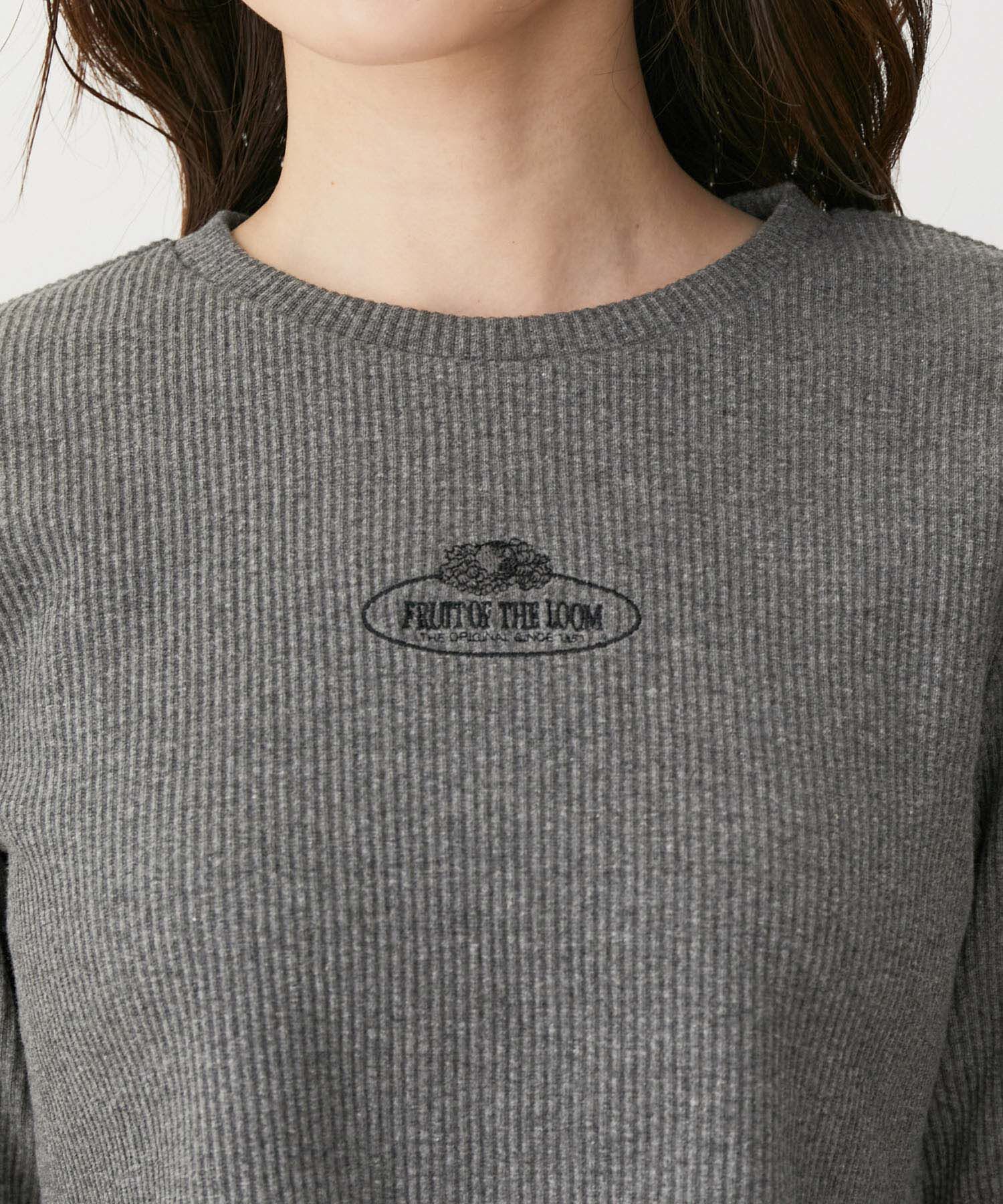 VIS「【FRUIT OF THE LOOM別注】テレコロゴ短丈ロングTシャツ【洗える】」|Tシャツ・カットソー|