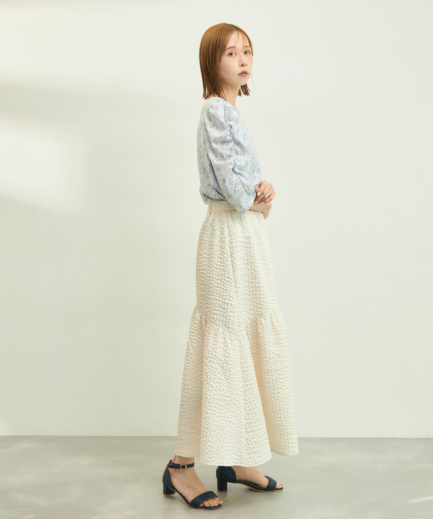 Rope&rsquo;Picnic「【emur/エミュール】洗える/水彩柄ギャザーブラウス」|シャツ・ブラウス|