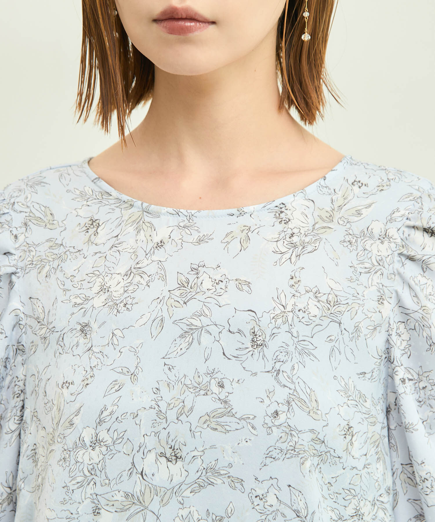 Rope&rsquo;Picnic「【emur/エミュール】洗える/水彩柄ギャザーブラウス」|シャツ・ブラウス|