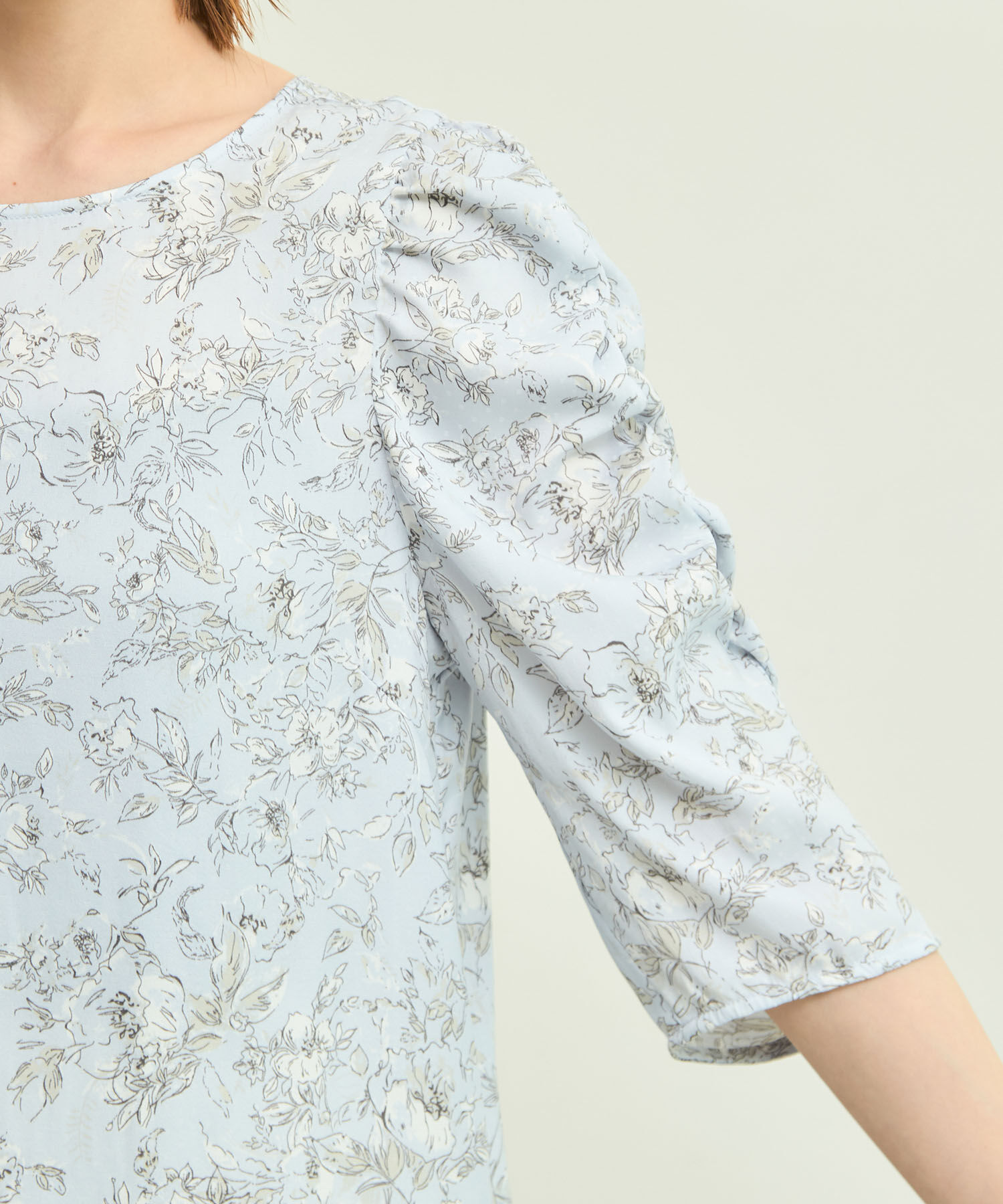 Rope&rsquo;Picnic「【emur/エミュール】洗える/水彩柄ギャザーブラウス」|シャツ・ブラウス|