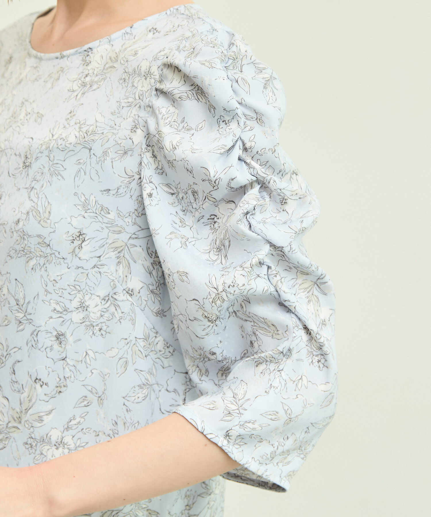 Rope&rsquo;Picnic「【emur/エミュール】洗える/水彩柄ギャザーブラウス」|シャツ・ブラウス|