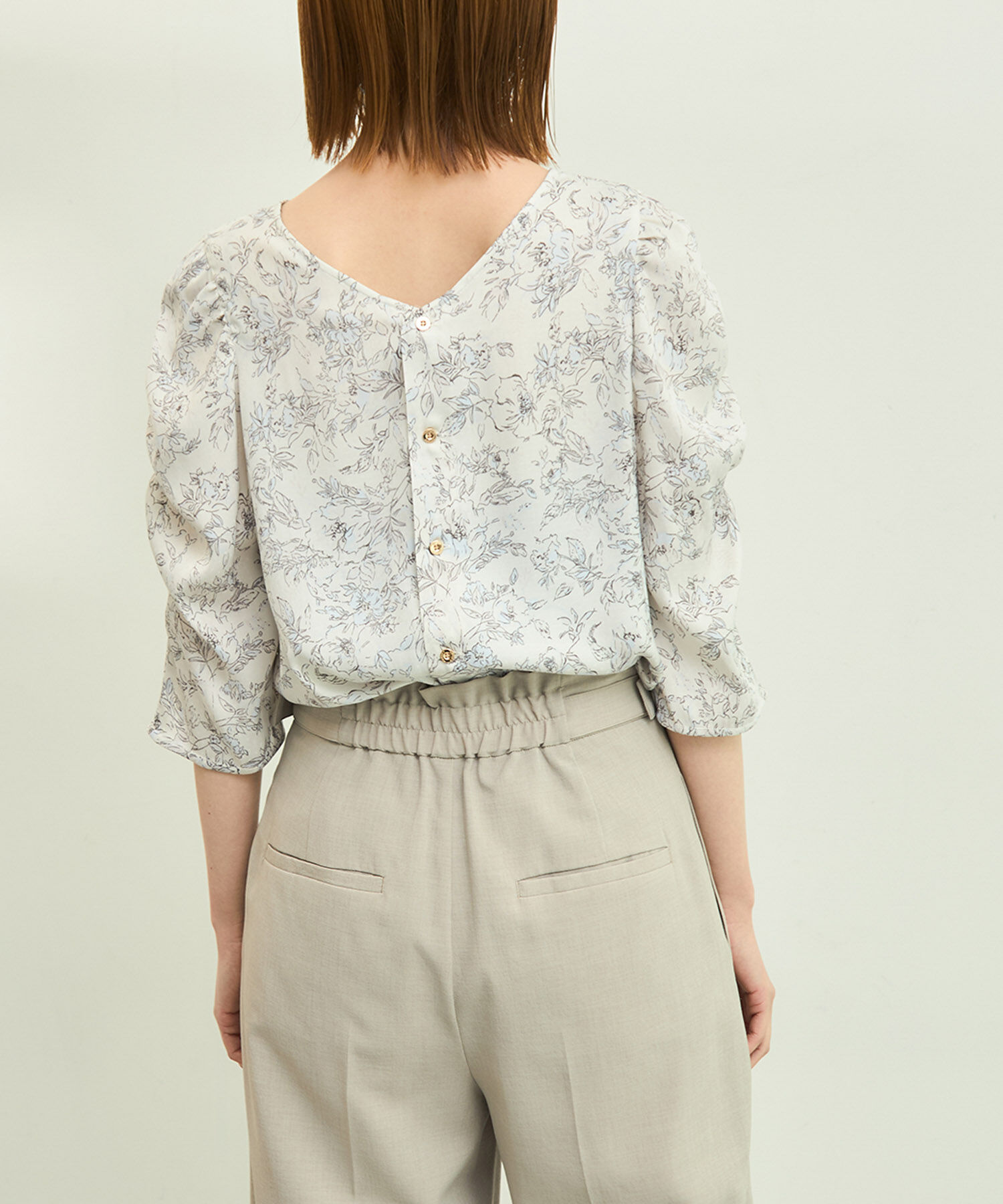 Rope&rsquo;Picnic「【emur/エミュール】洗える/水彩柄ギャザーブラウス」|シャツ・ブラウス|