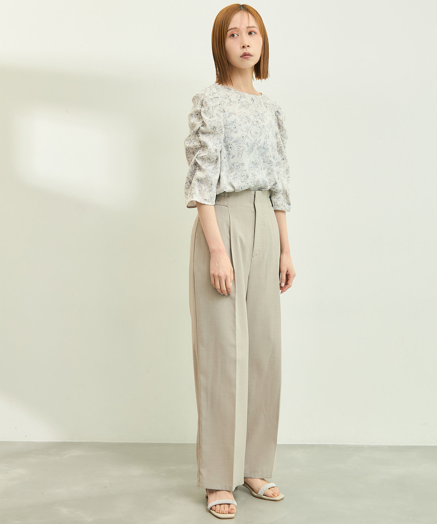 Rope&rsquo;Picnic「【emur/エミュール】洗える/水彩柄ギャザーブラウス」|シャツ・ブラウス|