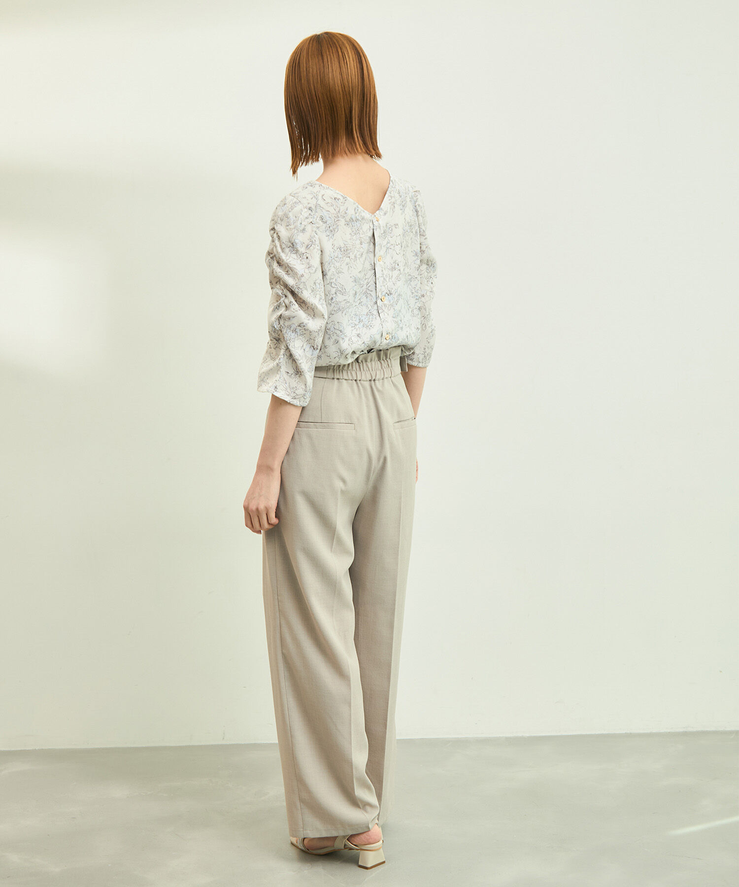 Rope&rsquo;Picnic「【emur/エミュール】洗える/水彩柄ギャザーブラウス」|シャツ・ブラウス|