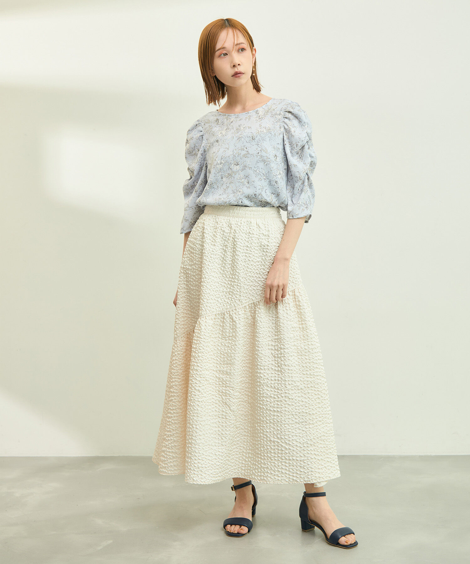 Rope&rsquo;Picnic「【emur/エミュール】洗える/水彩柄ギャザーブラウス」|シャツ・ブラウス|